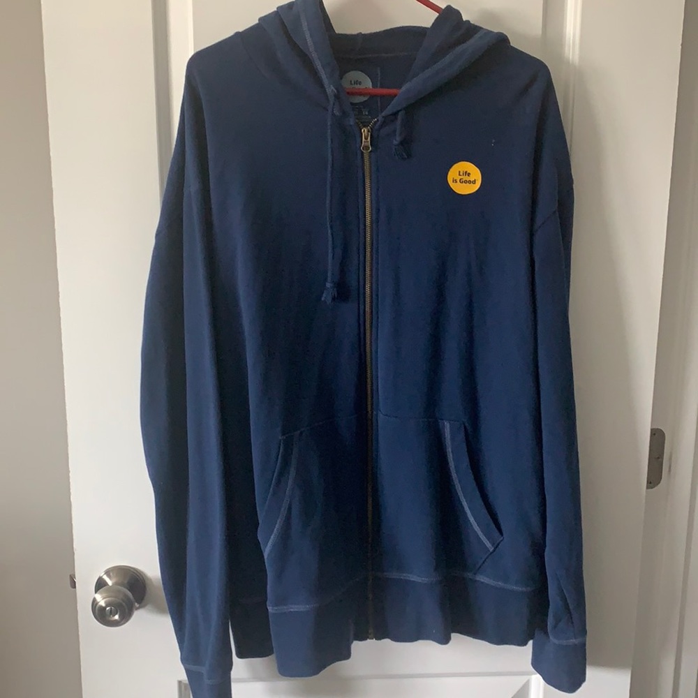 Life Is Good Relaxed Fit Zippered Navy Jacket